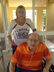 Mom and gramps ready for the Gator game